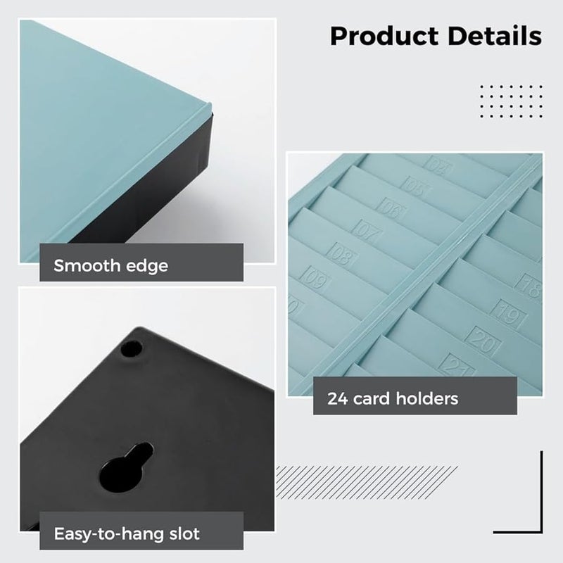 24 فتحة حامل بطاقة الحضور المعلق حامل الوقت جيب رف - Image 5